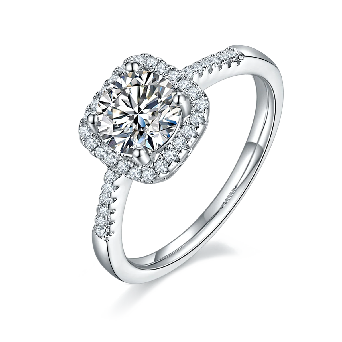 Women Luxury Jewelry Moissanite 14k Gold Plated 925 Silver Ring With Moissanite Diamond