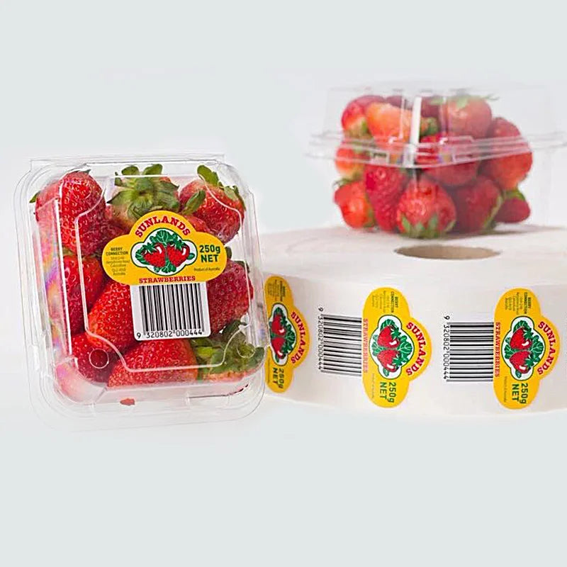 Custom Biodegradable Food Packaging Label  Roll Sticker Round Printing Digital Labels for Food Plastic Containers