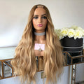 U Part Quality Vendor Honey Blonde Color Natural Wave European Full Cuticle Aligned Human Hair U Part Wigs