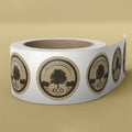 Custom Eco Heat Resistant Strong Adhesive Round Brown Vinyl Sticker Label for Candle Craft Photo Frame in Roll