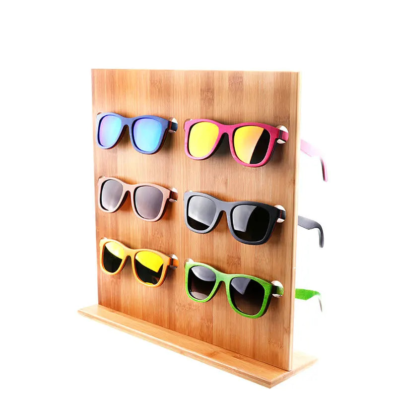 Luxury Wall Mounted Glasses Display Rack Wholesale Sunglasses Display Rack Wooden Sunglasses Display