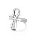 KALEN Punk Men Stainless Steel Hollow Out Cross Rings Gift Jewelry