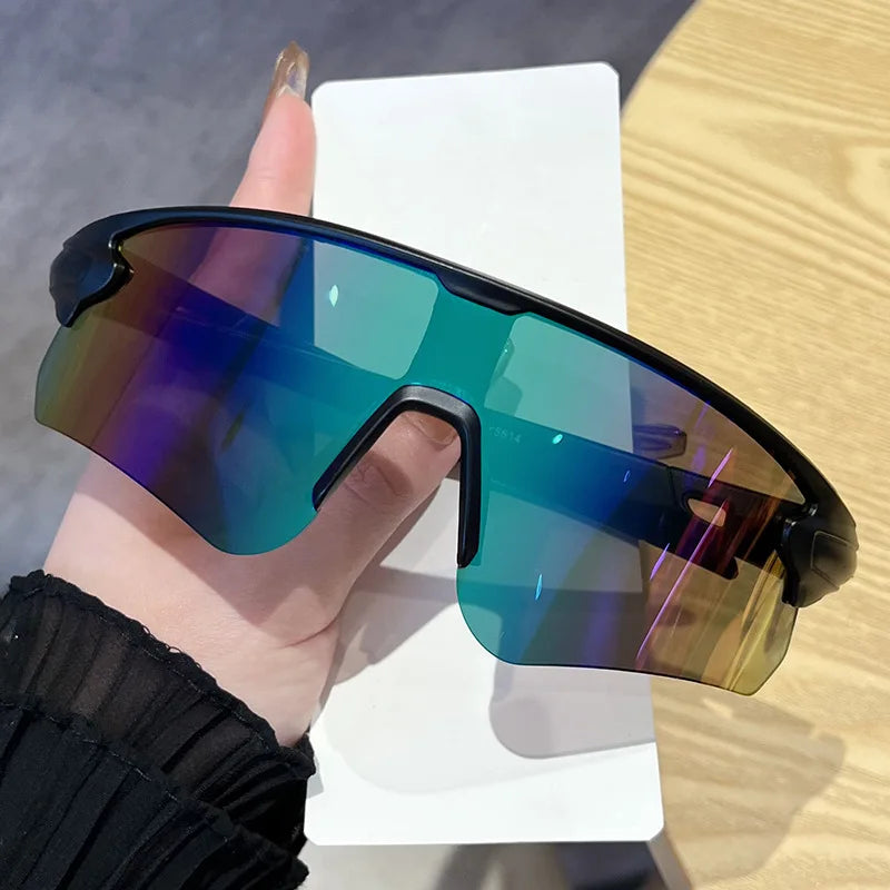 Fashion Sunglasses Women Outdoor Cycling Sun Glasses Colorful Sunshade One Piece Rimless Sports Sunglasses for Men Wholesale