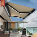 Outdoor Wall Mounted Motorized Manual Waterproof Sunshade Remote Control Switch Patio Garden Balcony Awning