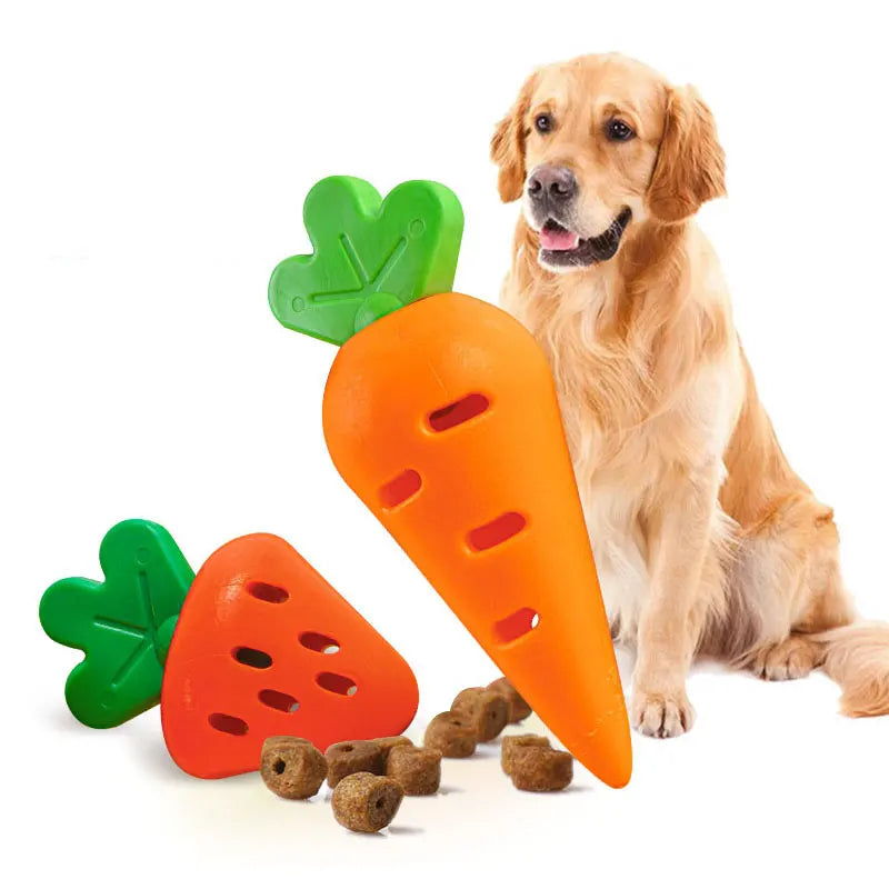 Pet Leaky Food Toy Carrot Strawberry Indestructible TPR Bite-resistant Interactive Dog Chew Toy Cute Classic Novelty Cartoon