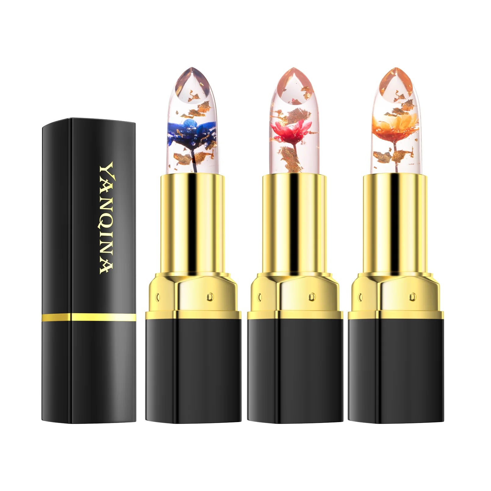 Dry Crystal Flower Jelly Lipstick Lipgloss Long Lasting Moisturizing Ph Clear Temperature Magic Color Changing Lip Gloss