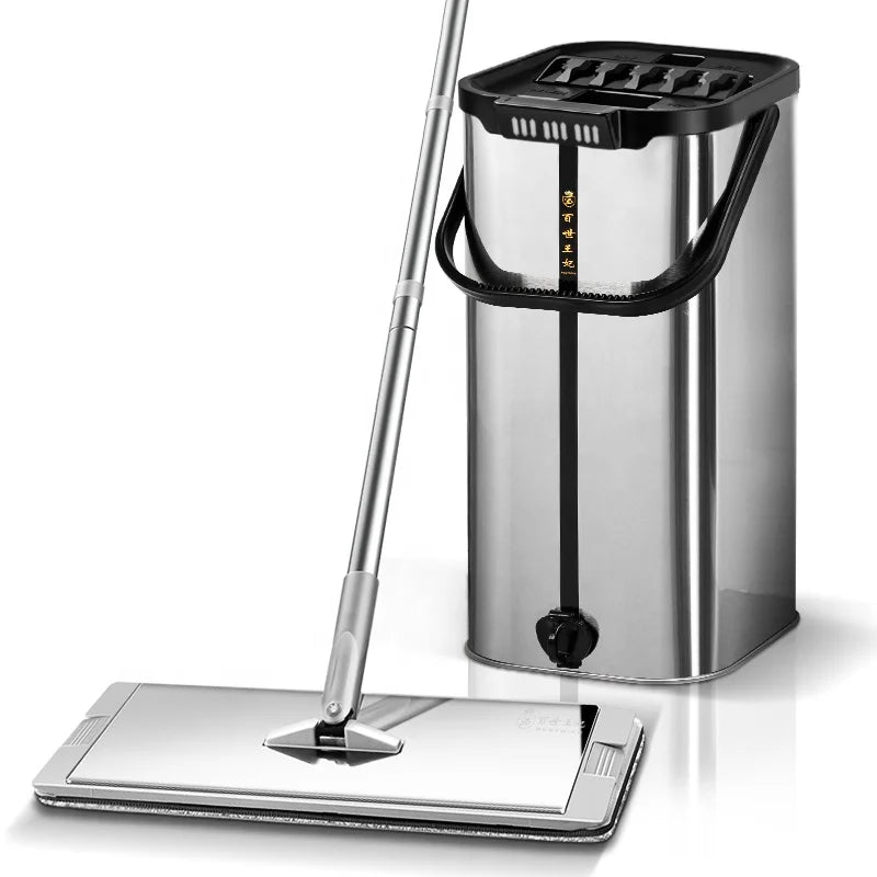 House Cleaning Steel Microfiber Mop with Self-Wringer and Extendable Handle by BEST WIFE