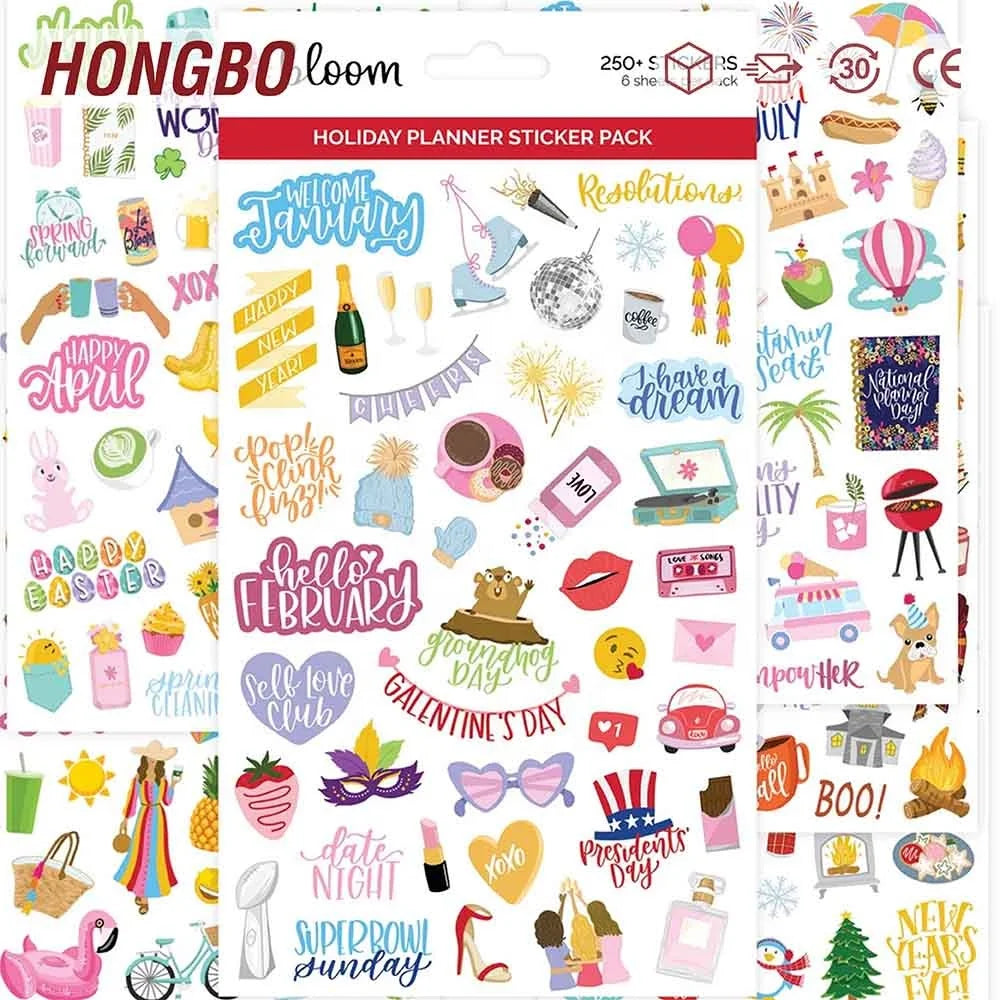 Journal Planner Stickers Sheets with Various Themes