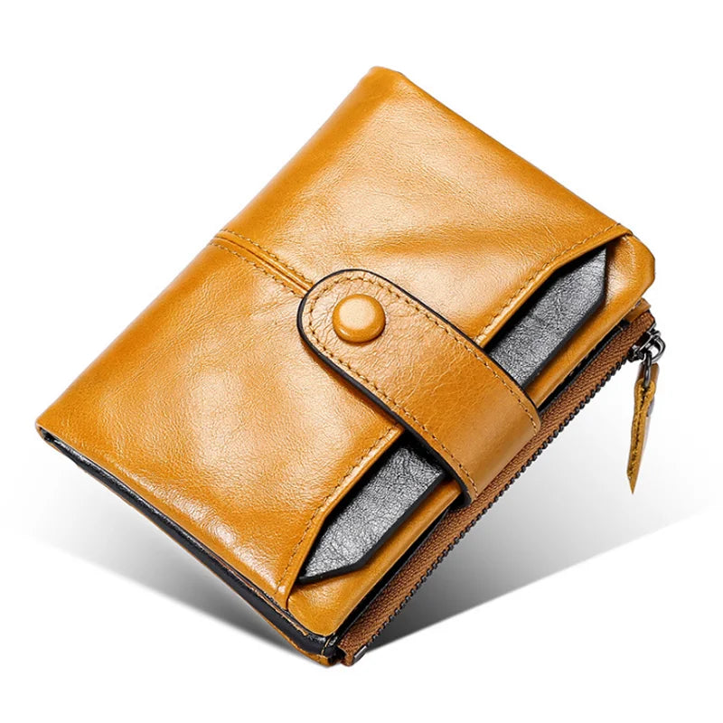 2026 Custom RFID Wallet for Men Front Pocket Card Holder Wallet Genuine Leather Hasp Slim Minimalist Men's Wallet