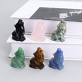 Wholesale Yuchenglin 2 Inch Engraved Crystal Wolf Natural Gemstone Polished Small Animal Sculpture Figurine Ornament Christmas
