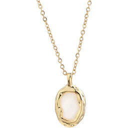 Fashion Natural Shell Irregular Pendant Necklace Tarnish Free Stainless Steel Gold Plated Necklace Collier En Acier Inoxydable
