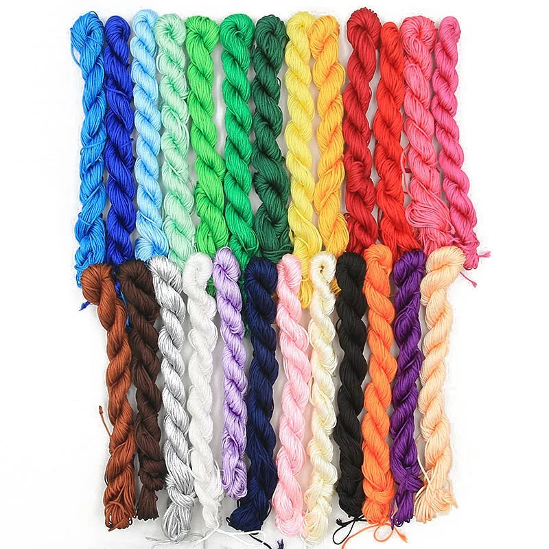 1mm Nylon Macrame Cord Bracelet Chinese Knot DIY Tassels Beading String Thread for Embroidery Hand Knitting Crochet