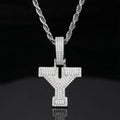 925 Sterling Silver Moissanite Gold-Plated Initial Letter Pendant Necklace for Men and Women Perfect Party Accessory and Gift