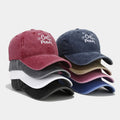 New Men Women Alphabet Washed Custom Hats logo Embroidery Outdoor Sports Washed Cotton Visor Baseball Hat Wholesale