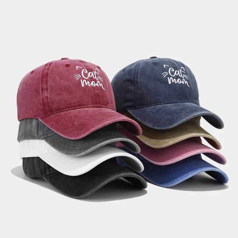 New Men Women Alphabet Washed Custom Hats logo Embroidery Outdoor Sports Washed Cotton Visor Baseball Hat Wholesale