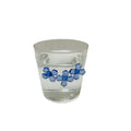 Custom Made Clear Hand-blown Glass Water Mug with 3D Decorative Blue Flower