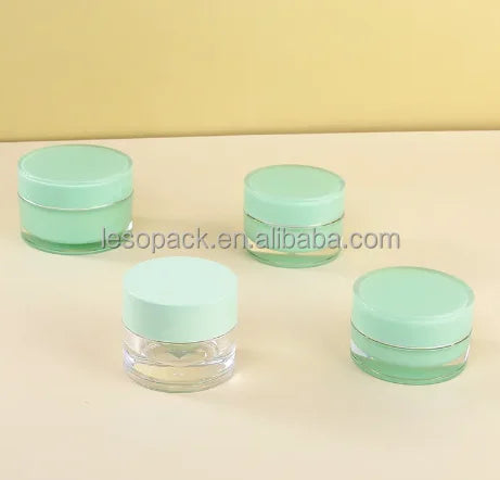 Acrylic Jar Plastic Jar 15g 30g 50g Low MOQ Personal Care Cream  Refillable Cosmetic Empty Face Cream Jar With Screw Lid