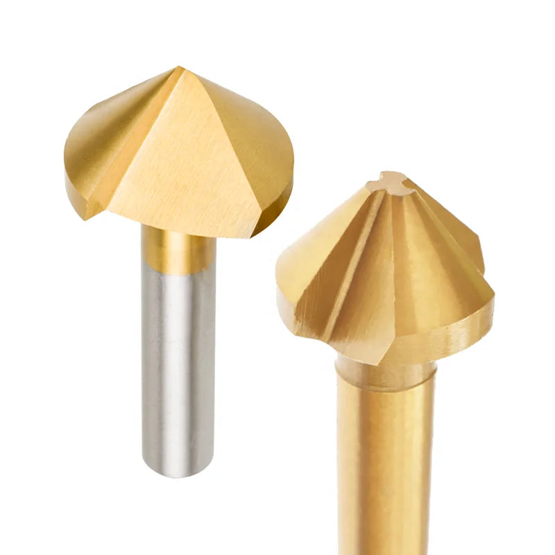 TiN Coated HSS M2 Chamfering Cutter Countersink Drill Bits with 90 60 Degrees for Drilling 6-60mm Countersunk Hole