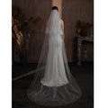 QUEENS GOWN XMJ Two-Layer Embroidered Flower Edge Bridal Veil With Long Train Simple Elegant Accessories for Wedding Dress