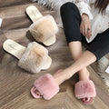 Ladies Fashion Fuzzy Fluffy Fur Anti-Slip Indoor Outdoor Slipper Sandal for All Seasons