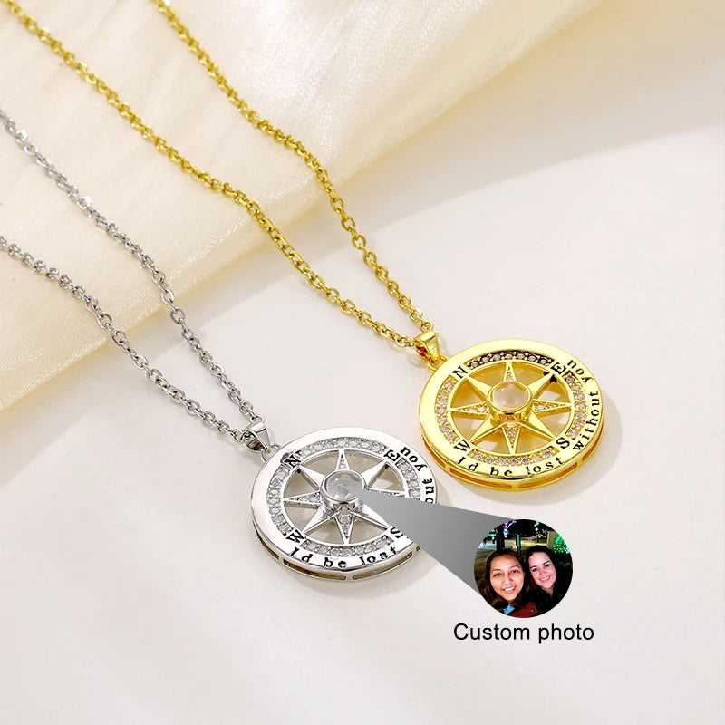 Vintage Eight-Pointed Star Pendant Necklace Women Zircon Letter Necklace Graduation Gift Jewelry Accessory