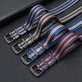 YUNSE Breathable PVD Black Nylon Watch Strap 18/20/22/24mm Braid Ballistic Fabric Stainless Steel Buckle