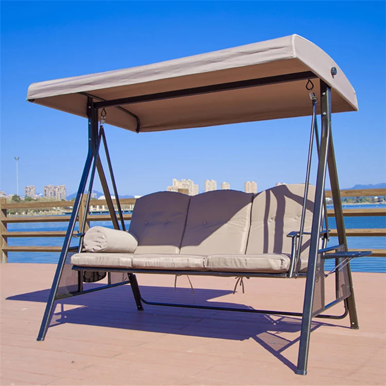 Hot Sale Outdoor Hanging Swing Chair 3 People Seaters Garden/seaside Multi Color Optional Patio Swings for Bistro Set