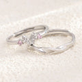 Anillos De Pareja Silver Plated Mobius and Zircon Butterfly Couple Ring for Men Women Open Adjustable Ring Wedding Jewelry