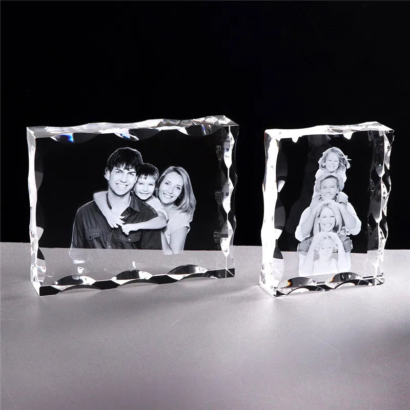 Love Wedding Anniversary Gifts Personalized Custom Crystal New Arrival 3d Laser Serrated Crystal Jesus and Family Photo Insi