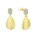 Qingxin Custom OEM Fine Jewelry Women Luxury 925 Sterling Silver Gold Plated Zircon Drop Earrings