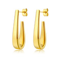 18K Gold Stainless Steel Luxury Hook Earrings Trendy Stylish Niche Personality Titanium Steel Hoop Design Fashionable Niche Wind