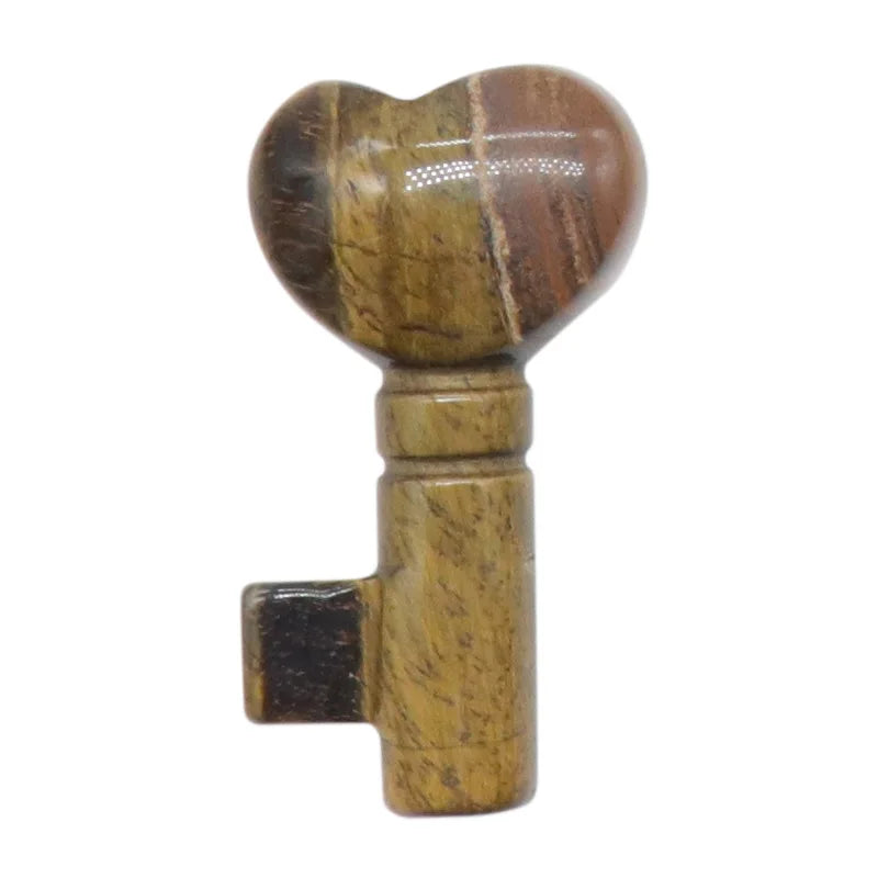 2024 Heart Key Multi-kind Stone Pendant Yellow Tiger Eye Stone Trendy Romantic Dating Gift HZ Jewelry Necklace Making