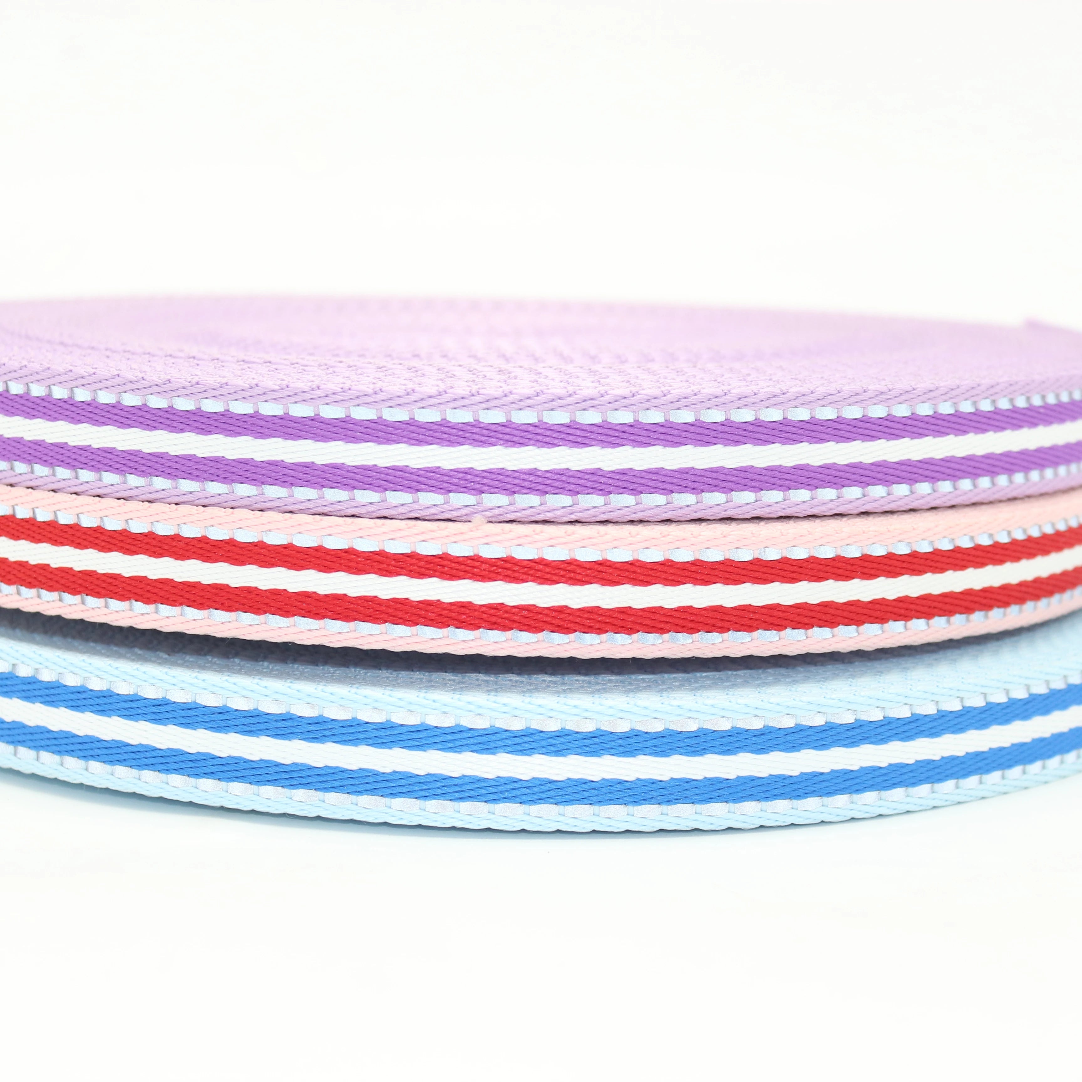 Quality Guaranteed Polyester Intercolor Reflective Silk Custom Print Polyester Reflective Yarn Webbing Thick