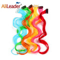 AliLeader 20-Inch Curly Wavy Synthetic Hairpiece Body Wave Clip-in Extensions in Rainbow Colors for Kids Girls Women