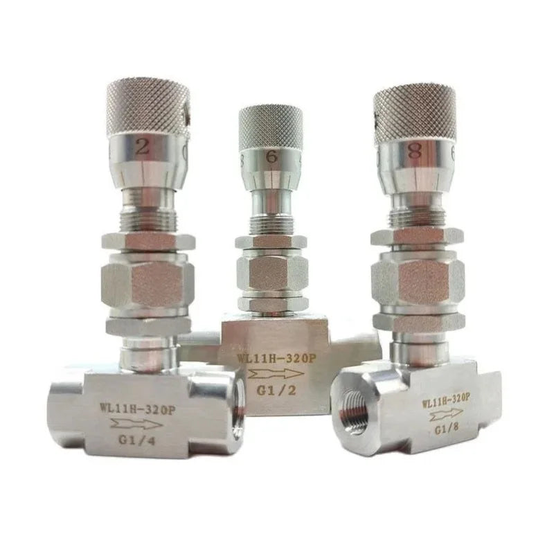 GOGO Micro Regulating Needle Valve 1/8 1/4 3/8 1/2 Female Thread Needle Valve Stainless Steel 304 Gas Regulation Flow Sample Valve