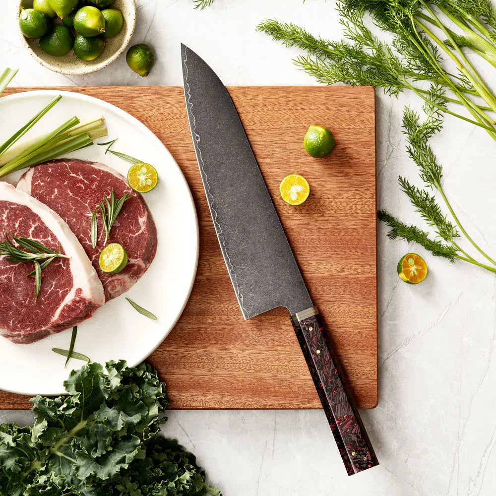 Carbon Fiber Handle Black Japanese Kitchen Knives Custom Japanese-style Chef Knives with Initials