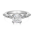 Dylam Custom Fine Jewelry S925 Sterling Silver Ring Rose Pink Cz Cubic Zirconia Square Shape Engagement Wedding Rings for Women