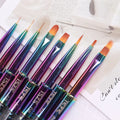 TSZS Nail Art Liner Brushes UV Gel Painting Acrylic Nail Design Nylon Brush Pen Set Metal Diamond Rhinestone Handle Salon