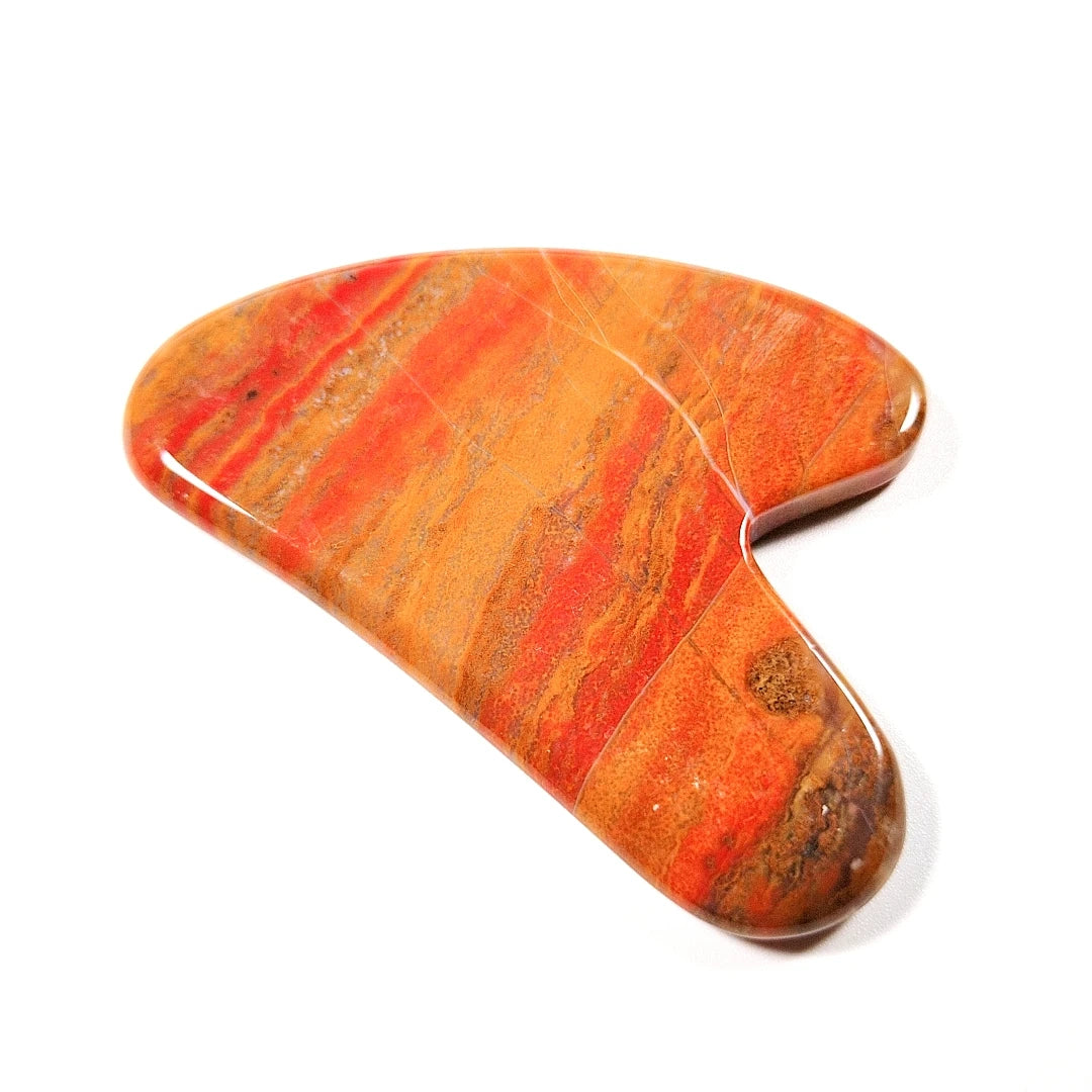 HY Customized logo heart shape mookaite jasper gua sha scraping massage tool