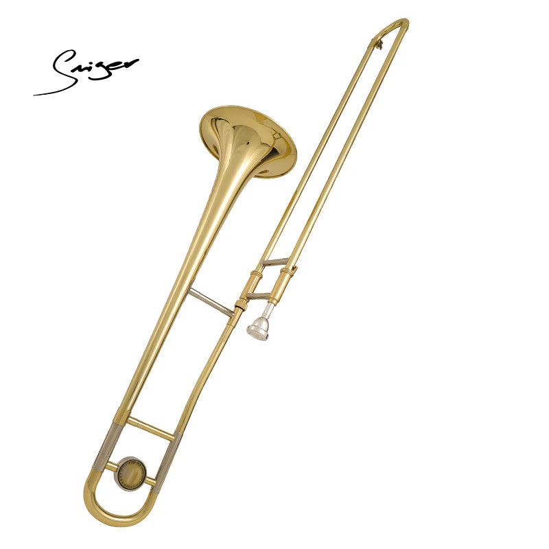 Best Price Trombone Bb Kit Gold Lacquer Tenor Alto Brass Wind Instruments Marching Tubing Trombones