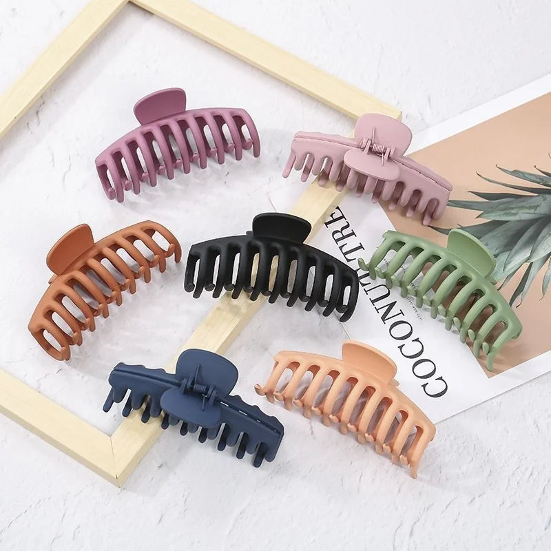 MIO Large Korean Hairgrip Frosted Plastic Claw Clips Nonslip Hair Clamp Jaw Hair Matte Claw Clips for Women