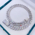 Drop Shipping Luxury Sterling Silver 20 mm Vvs Moissanite Hip Hop Cuban Chain Necklace