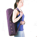 Thick Exercise Yoga Mat Carrier Canvas Yoga Mat Carry Bag with Pockets and Adjustable Strap Yoga Mat Storage Bag
