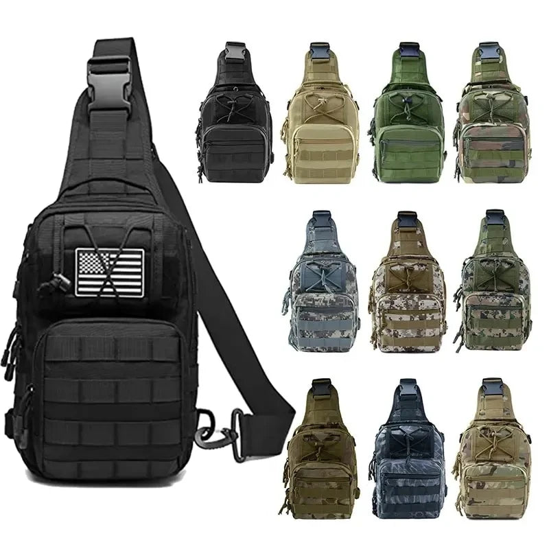 Camouflage Crossbody Bags for Men Oxford Single Shoulder Tactical Crossbody Bags Fashion Chest Pack Outdoor Sport Messenger Bags