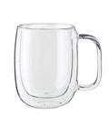 250ml Colored Glass Coffee Mug Microwave Safe Breakfast Milk Tea Cup Double Layer Heat-resistant Handgrip Cup Birthday Gift