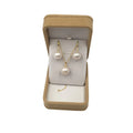 925 Silver  Jewelry Set 14-15 MM  Nature Freshwater Pearl Big Perfect ROUND Pendant Necklace