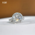 925 Silver 5 Carat Round Brilliant Cut Pass Diamond Test Sparkling D Color Moissanite Ring for Women New Arrival Fine Jewelry