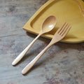 Customizable Reusable Bamboo Flatware Set Kitchenware Wood Cutlery Set
