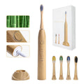 Adult Sonic Electric Toothbrush with 3 Soft Heads Bamboo Wood Material Natural Environmentally Friendly for Home Use