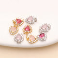 New 18K Gold Plated Mini Heart Shape Rhinestone Charms for Bracelet Necklace Earring Making Jewelry